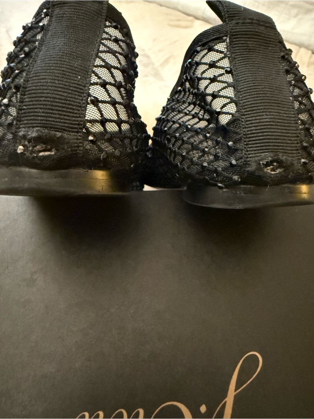J. Crew Black Mesh Beaded Ballet Flats - Picture 8 of 9